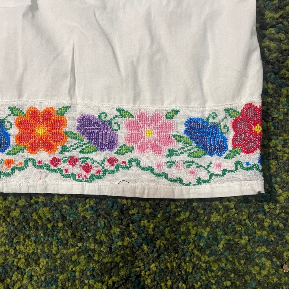 Vintage Handmade Embroidered Sack Dress Floral - Women’s Size Medium - Picture 7 of 9
